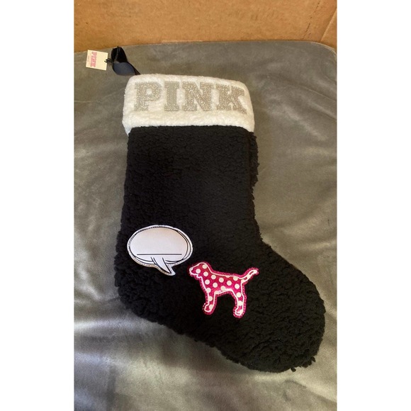 NWT VS PINK Sherpa Christmas Stocking - Picture 2 of 3